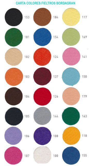 carta colores fieltro